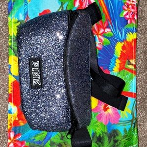 Fannypack/crossbody bag from Pink store. Glitter doesn’t rub off.